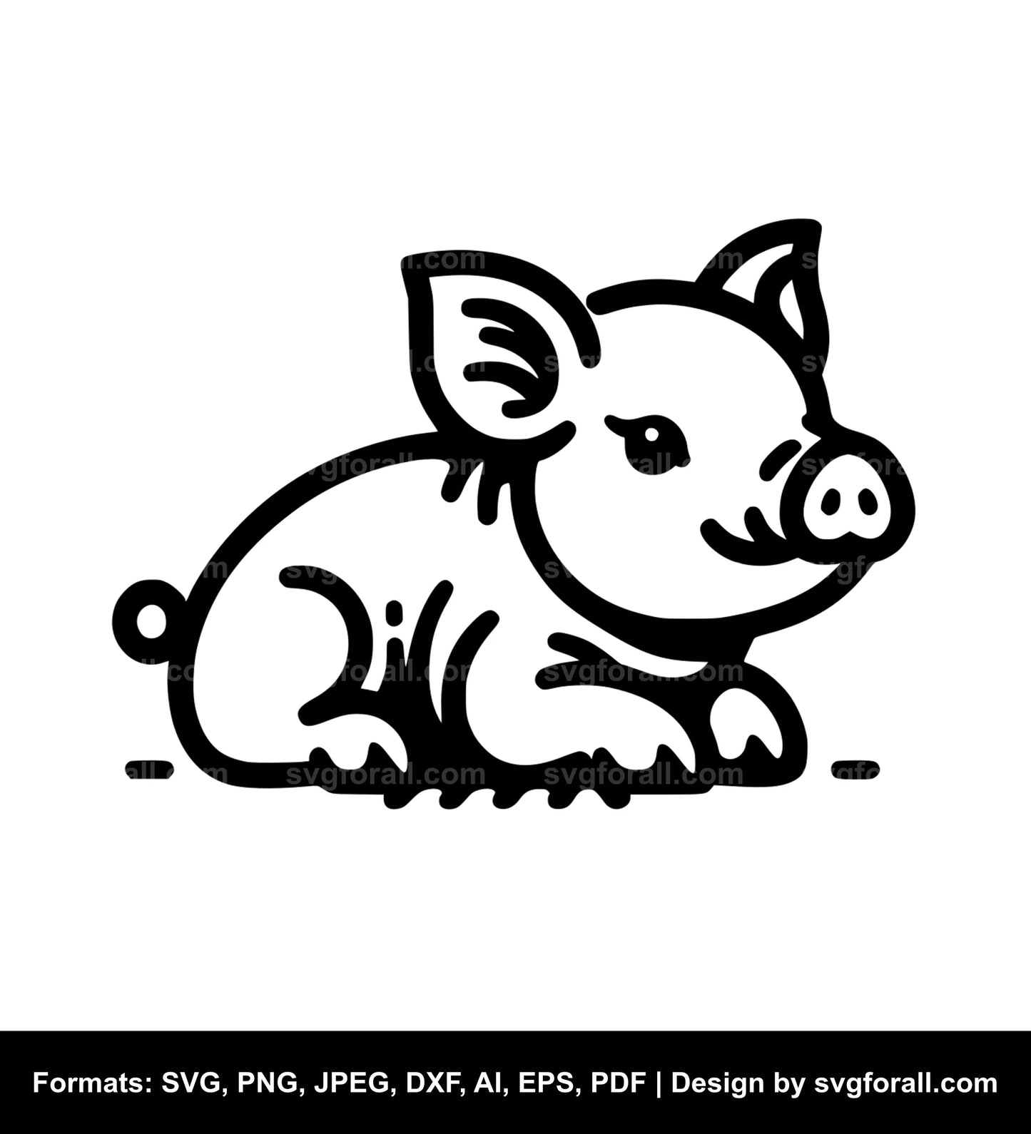 Baby Pig Vector SVG