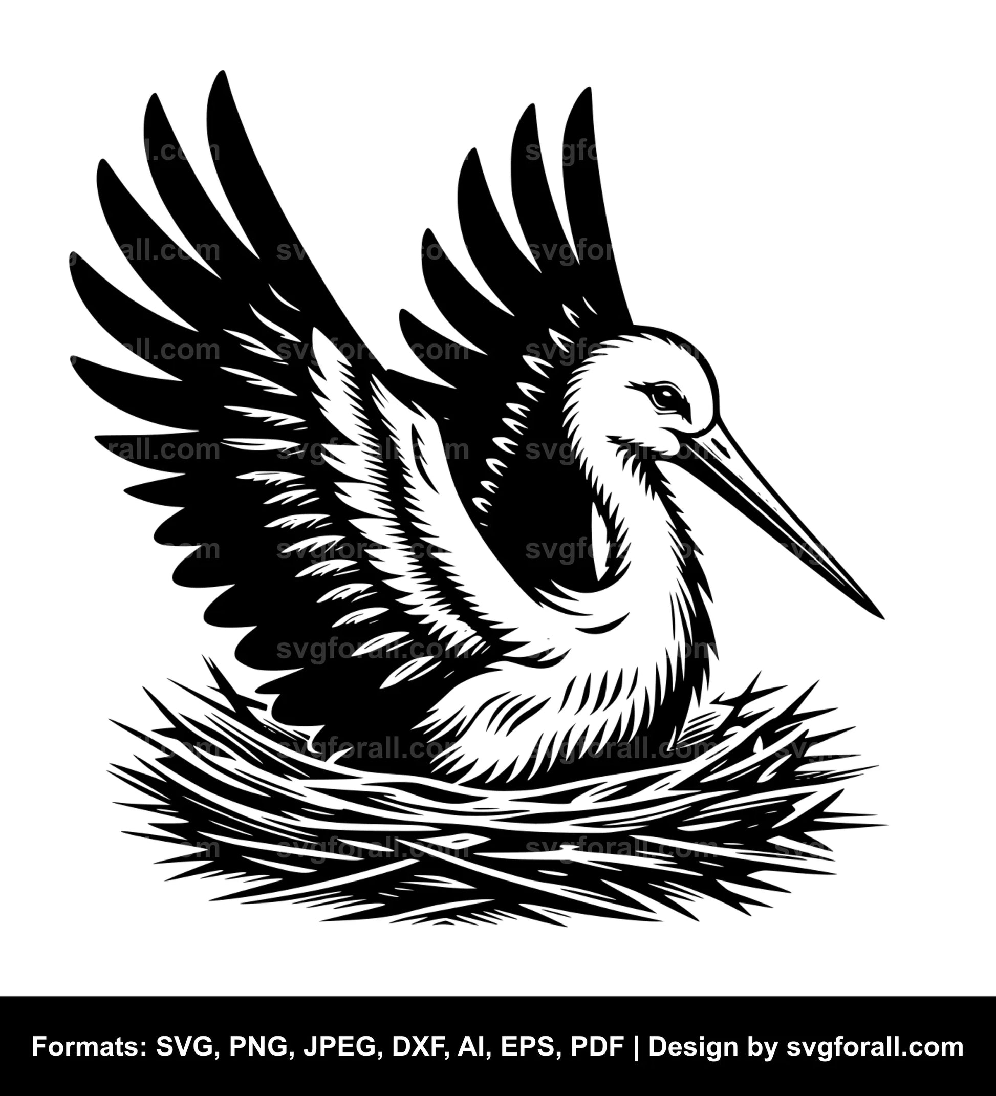 Baby Stork SVG