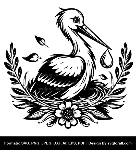 Baby Stork SVG PNG