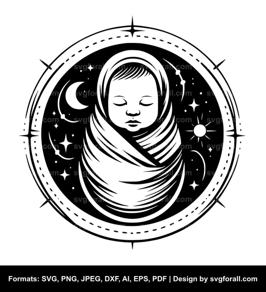 Baby Swaddled SVG