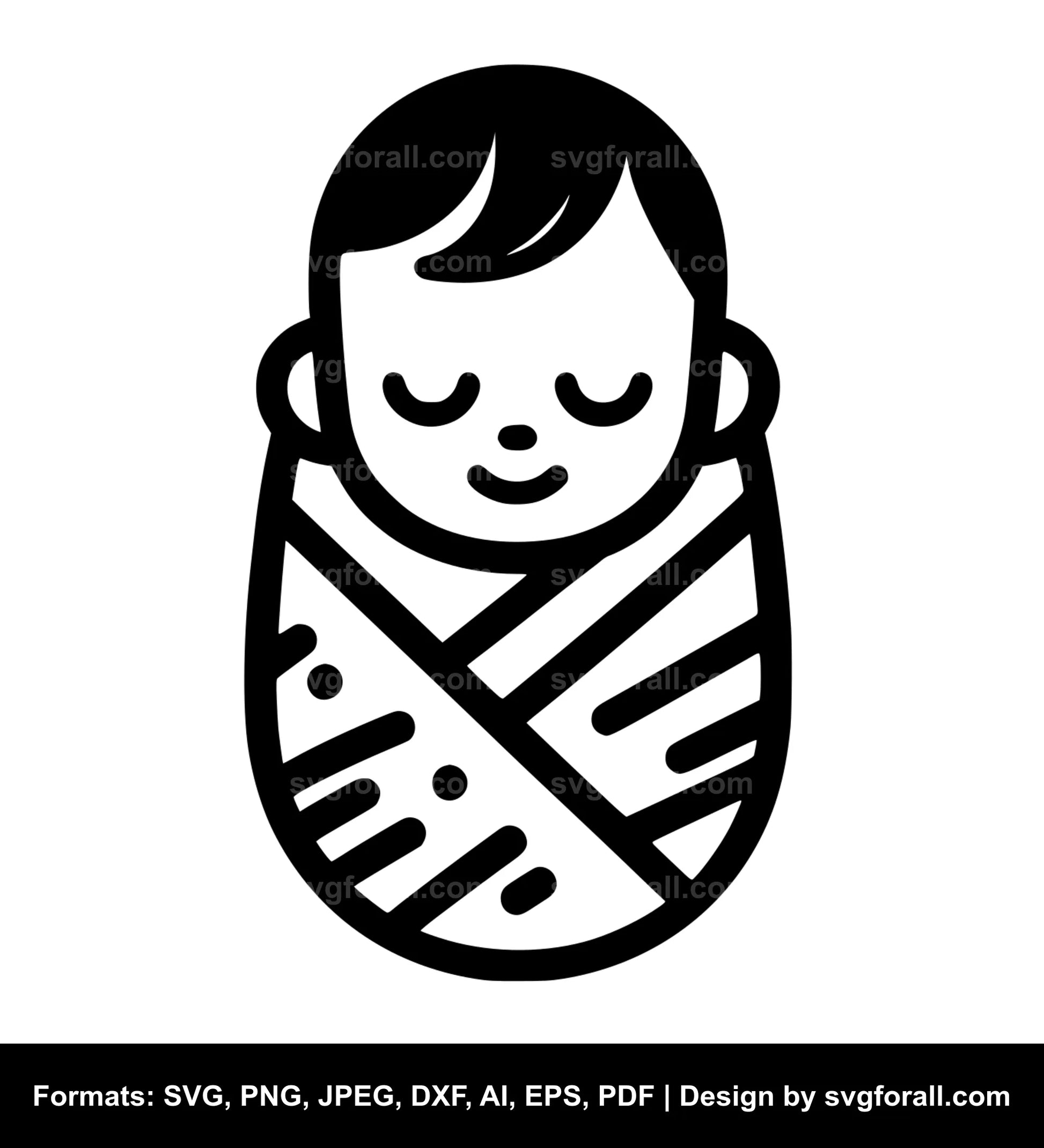 Baby Swaddled SVG PNG