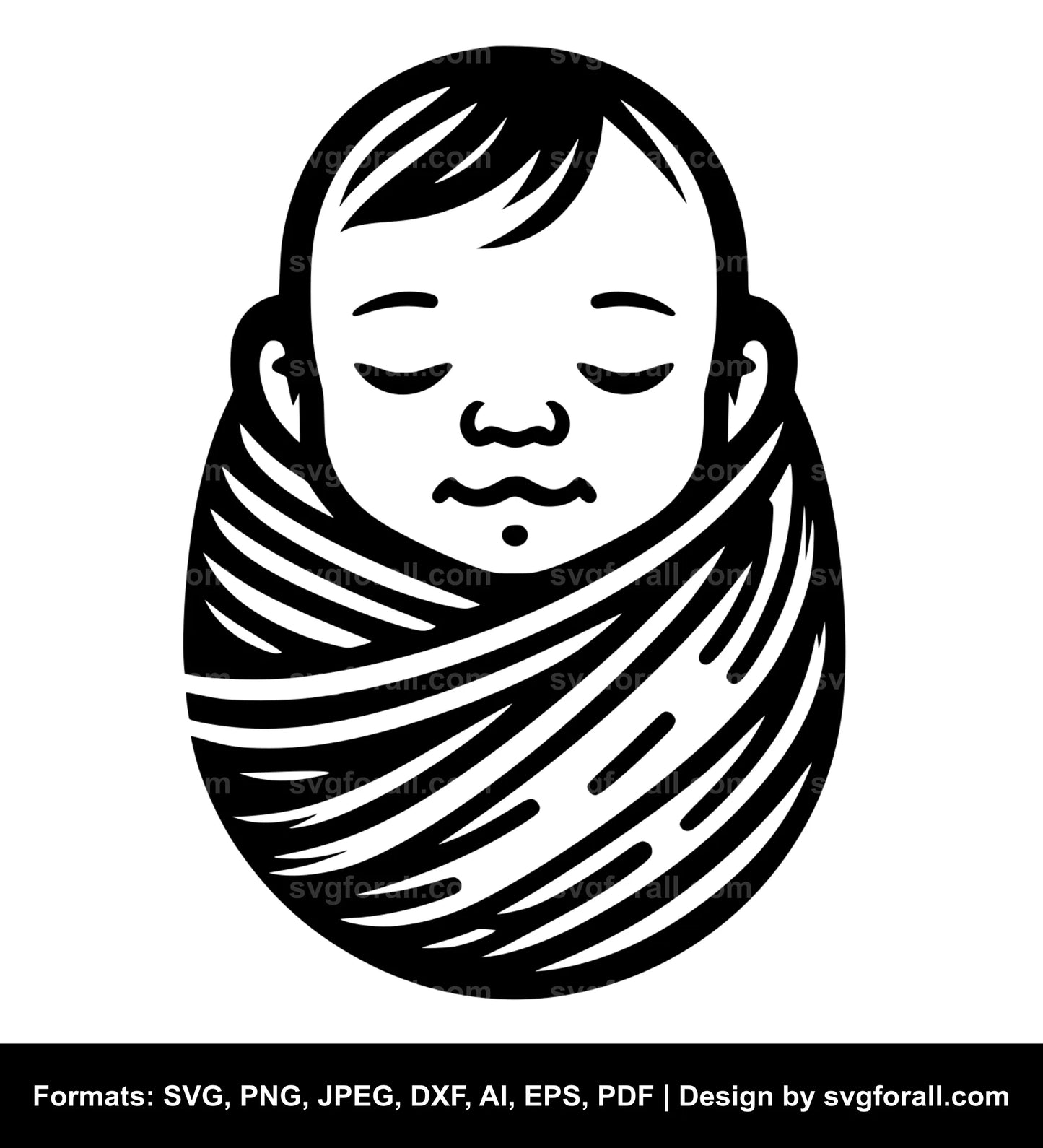 Baby Swaddled Vector SVG