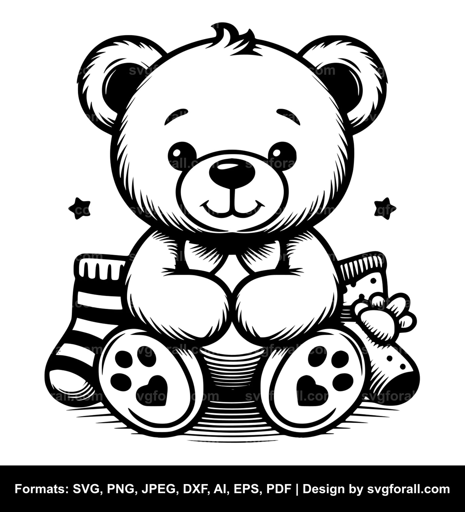 Baby Teddy Bear Vector SVG