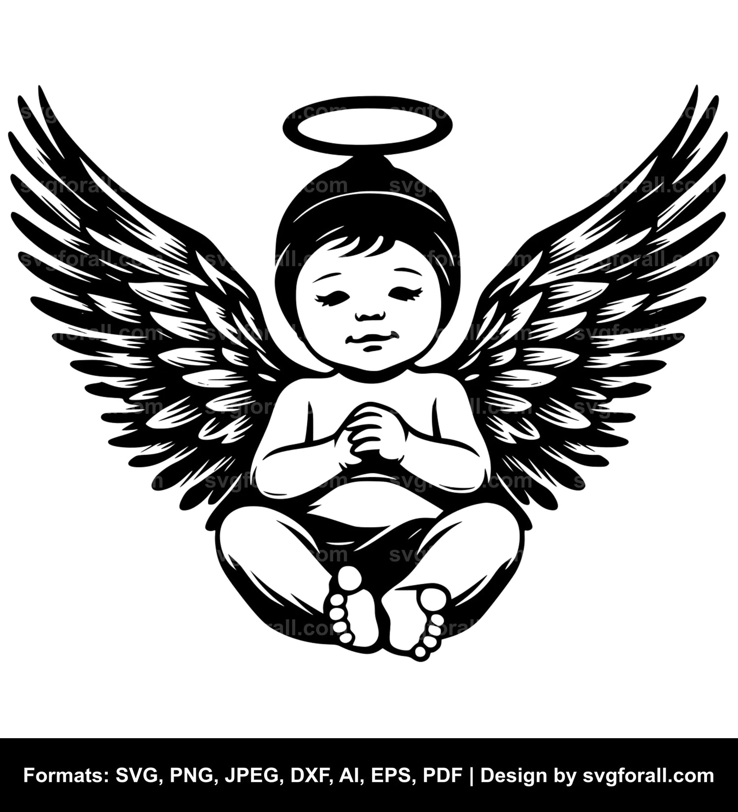 Baby With Angel Wings Clipart SVG