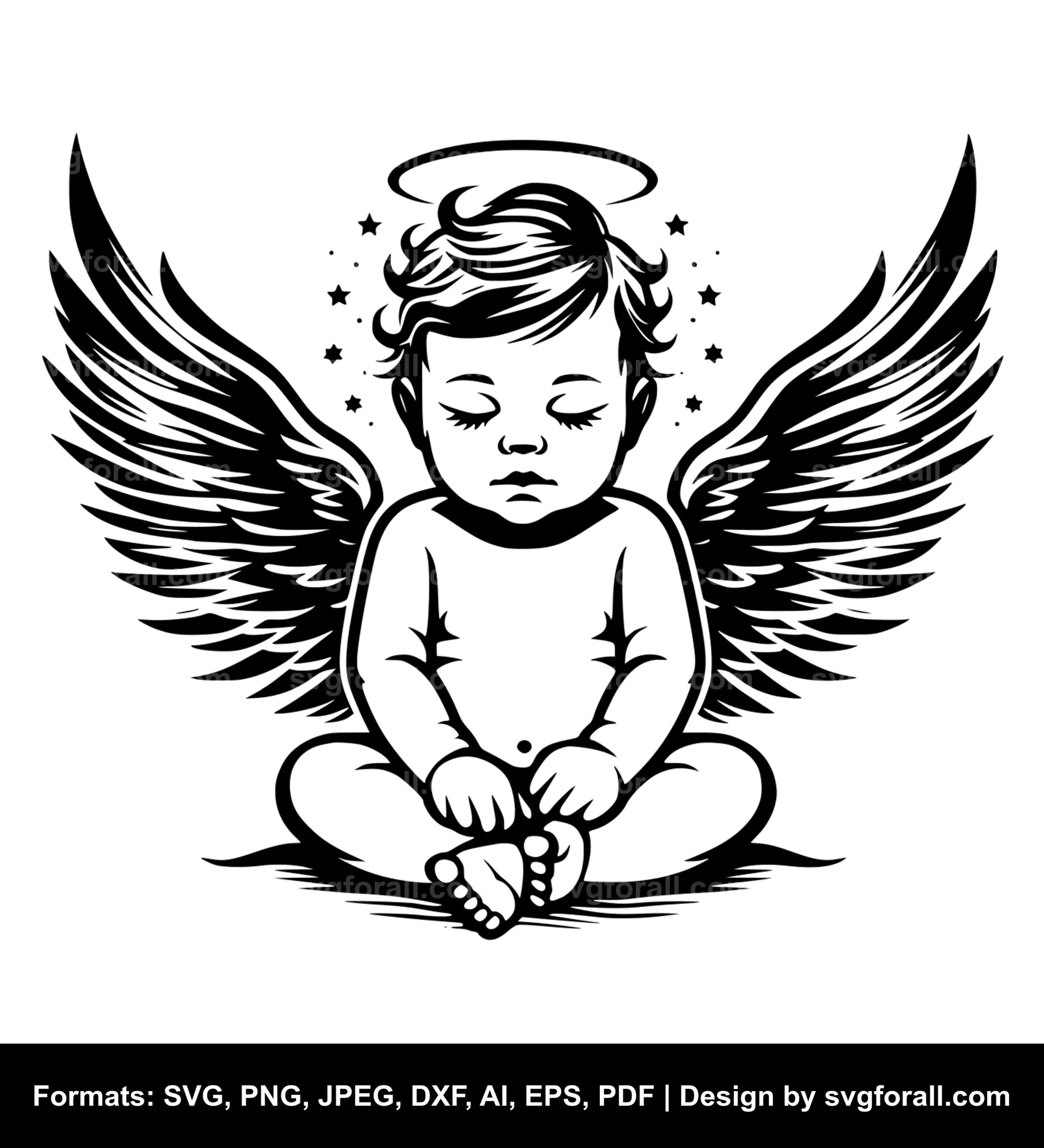 Baby With Angel Wings SVG