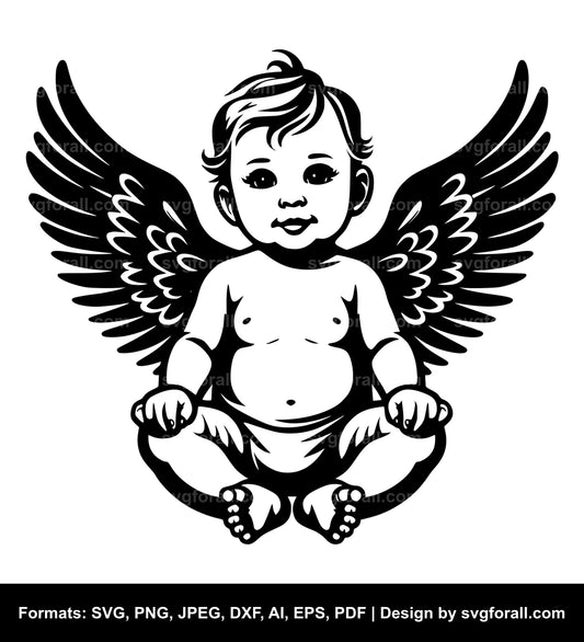 Baby With Angel Wings SVG File