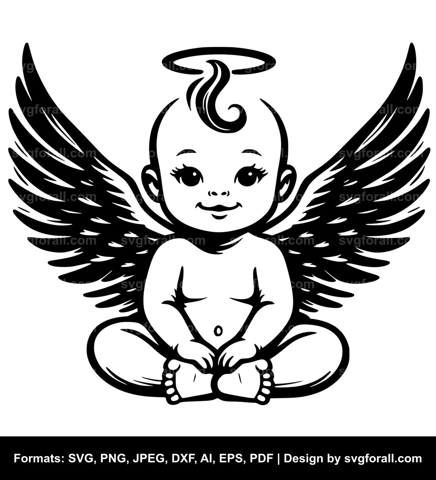 Baby With Angel Wings SVG PNG