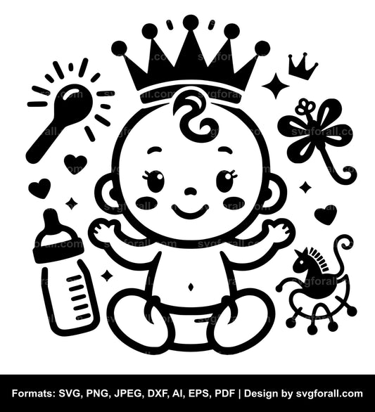 Baby With Crown SVG