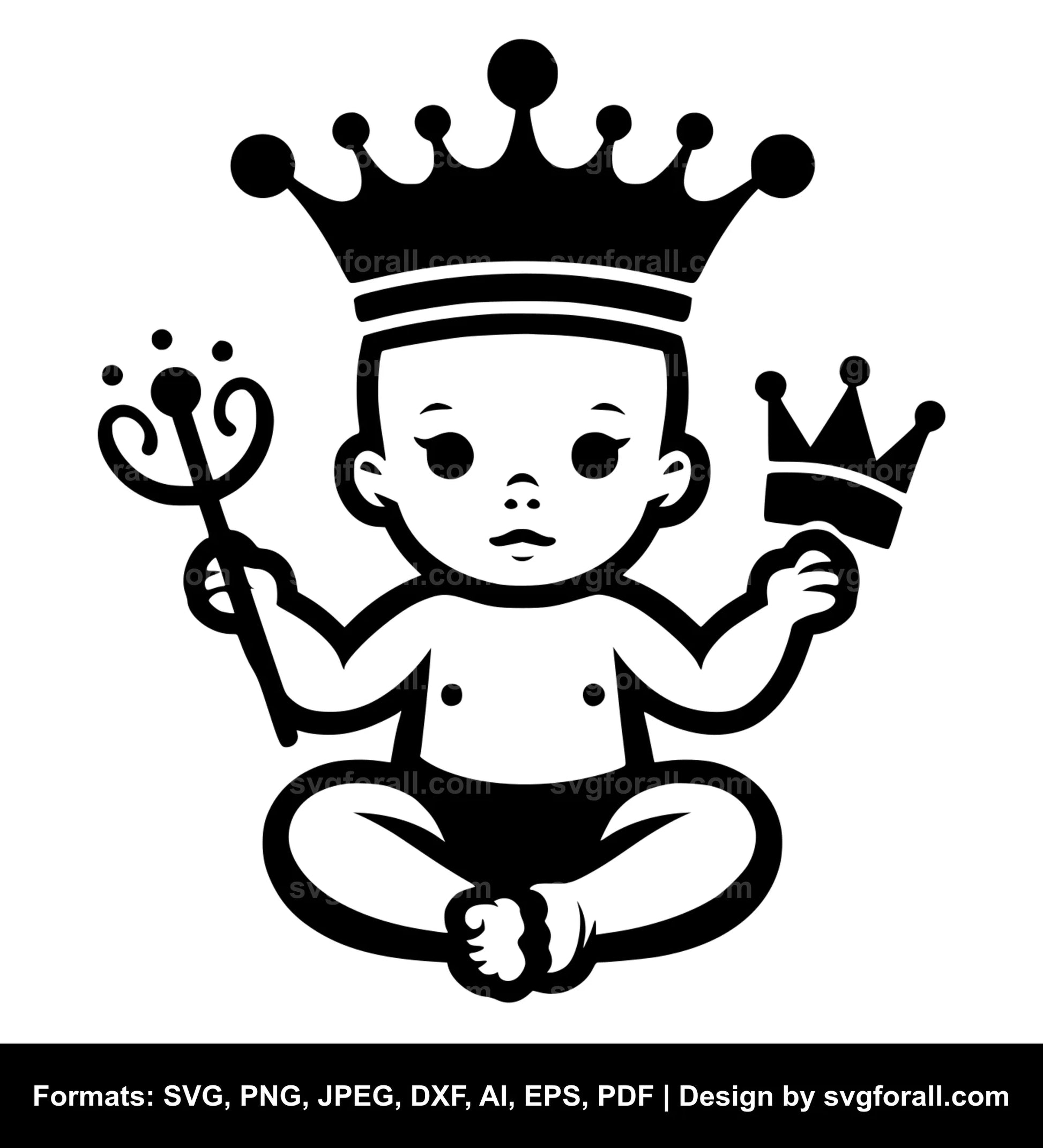 Baby With Crown SVG PNG