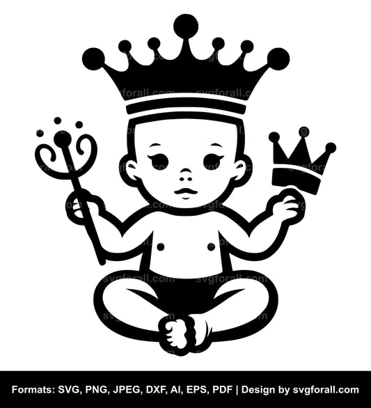 Baby With Crown SVG PNG