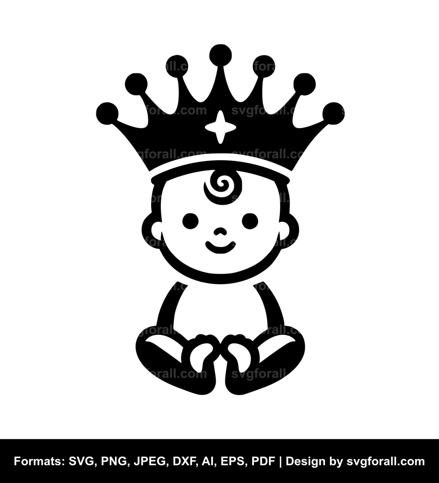 Baby With Crown Vector SVG