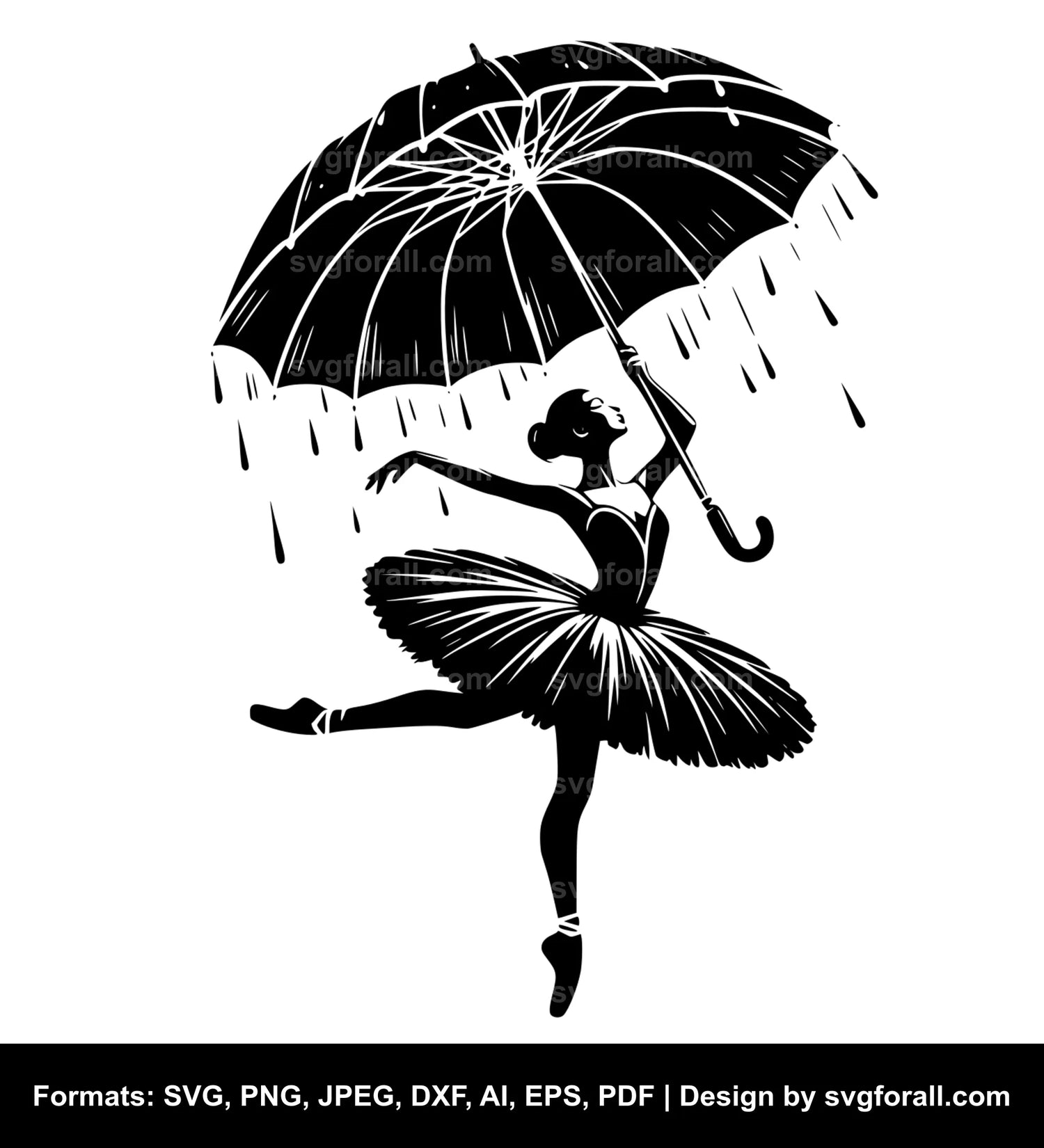 Ballerina With Umbrella Cricut SVG