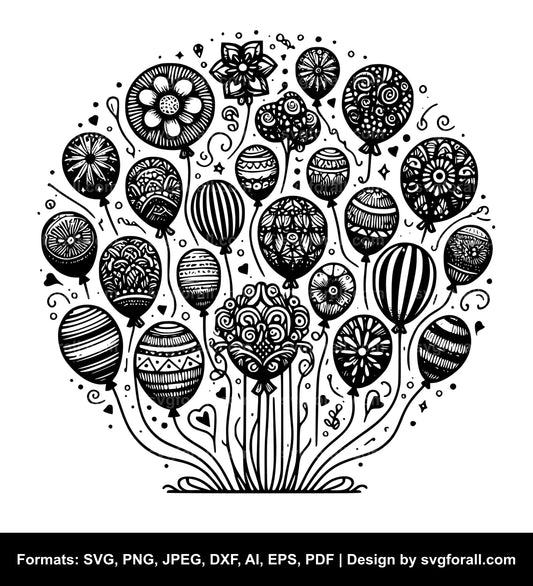 Balloons Clipart SVG