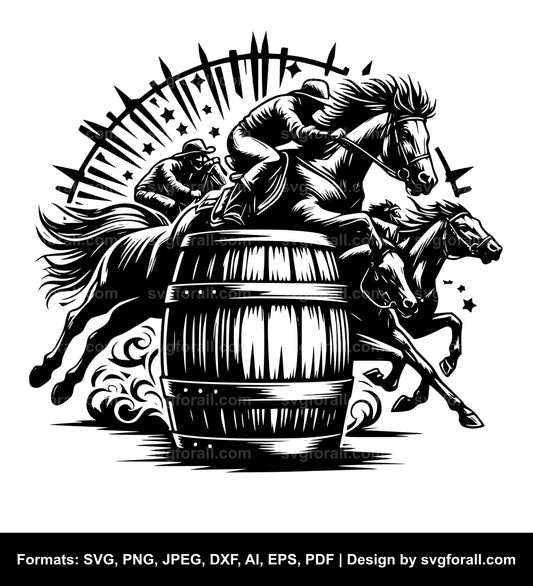 Barrel Racing Vector SVG