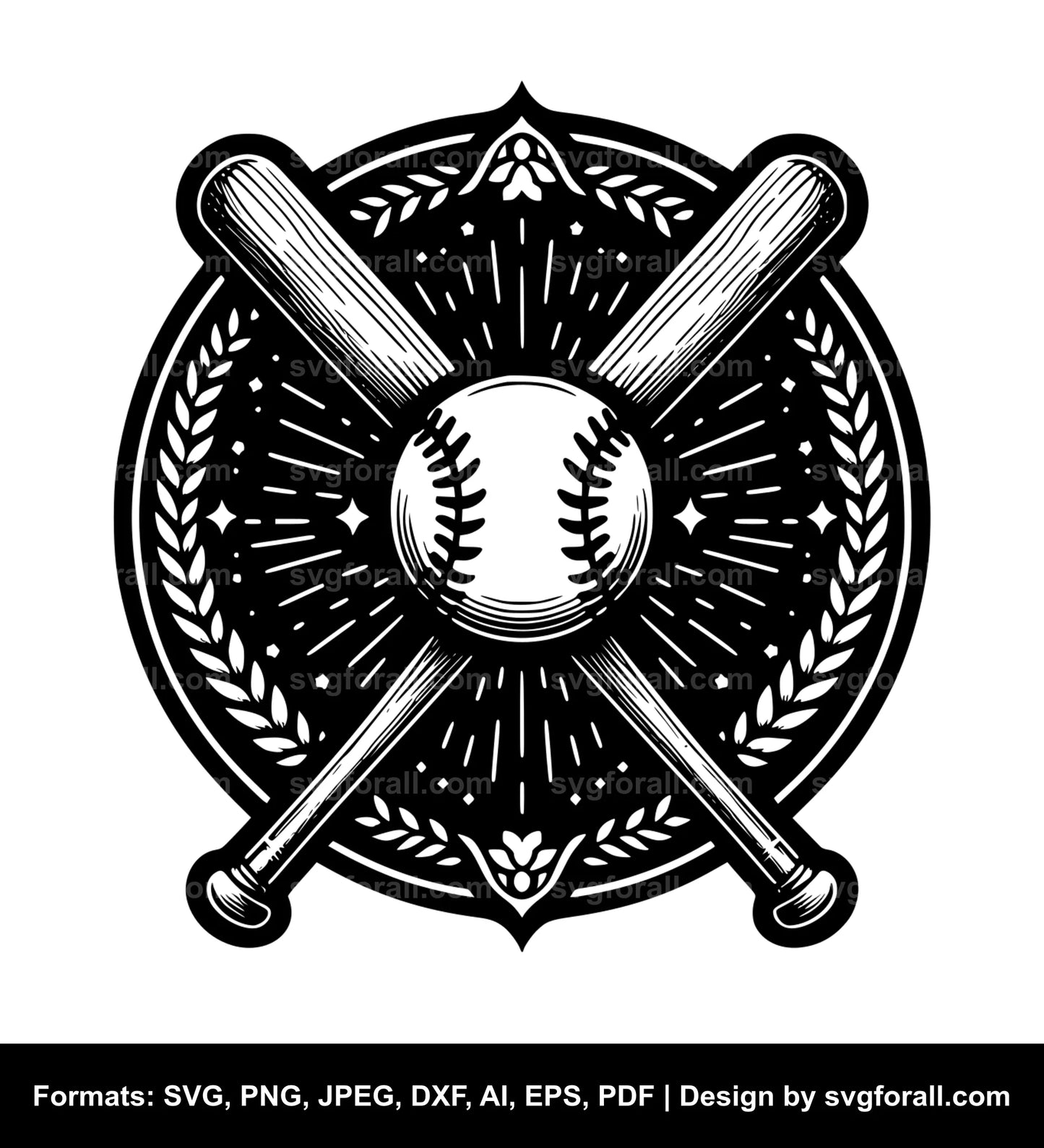 Baseball Bat Black SVG