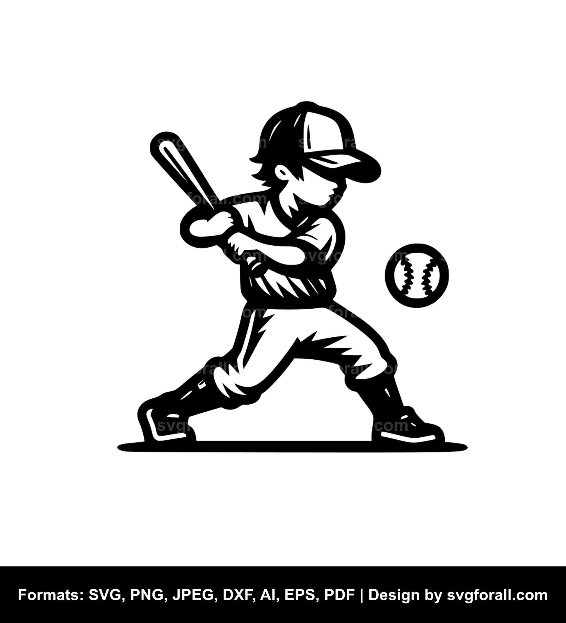 Baseball Boy SVG PNG