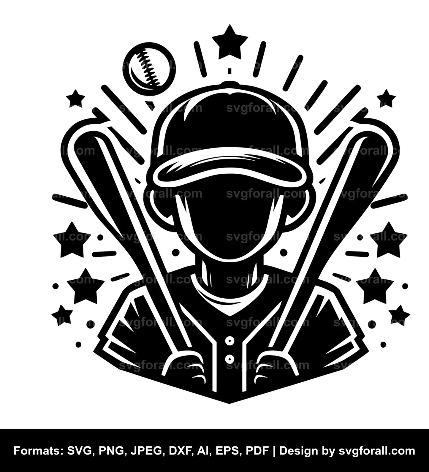 Baseball Boy SVG Vector