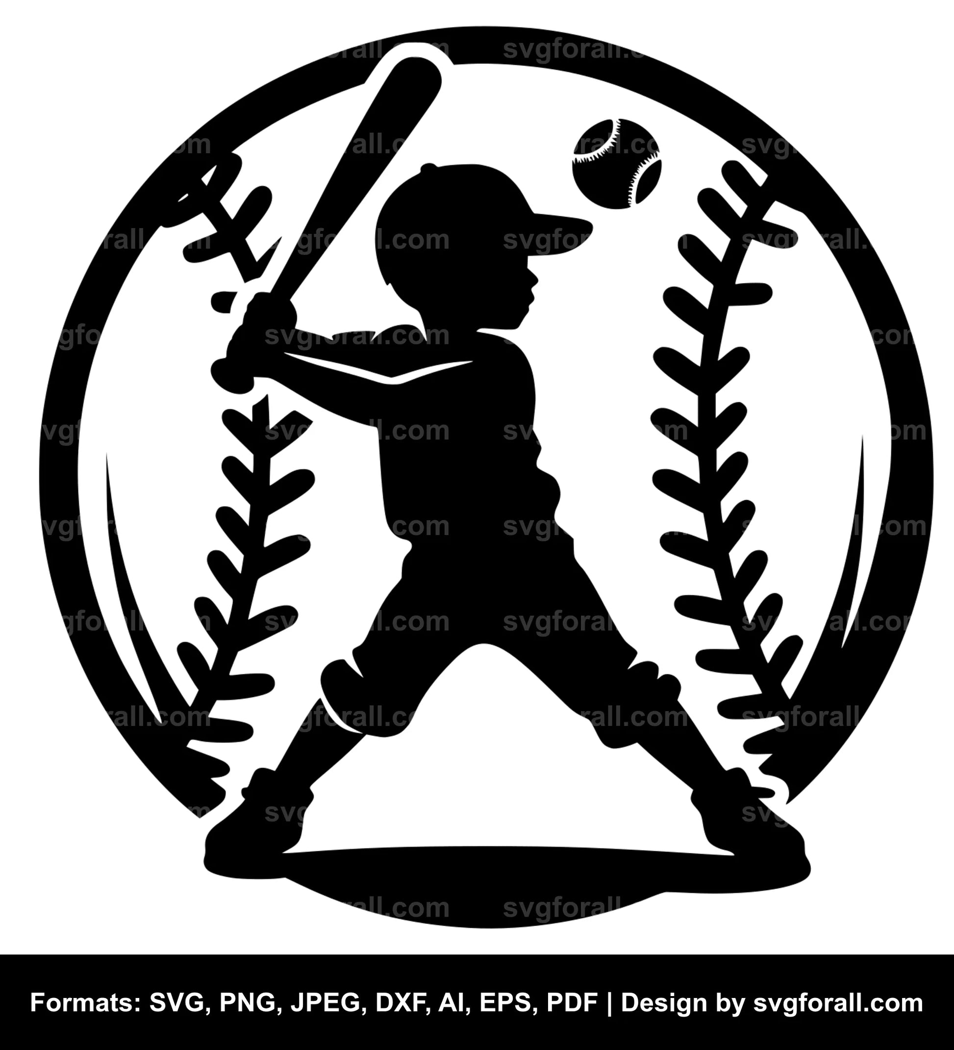 Baseball Boy Vector SVG