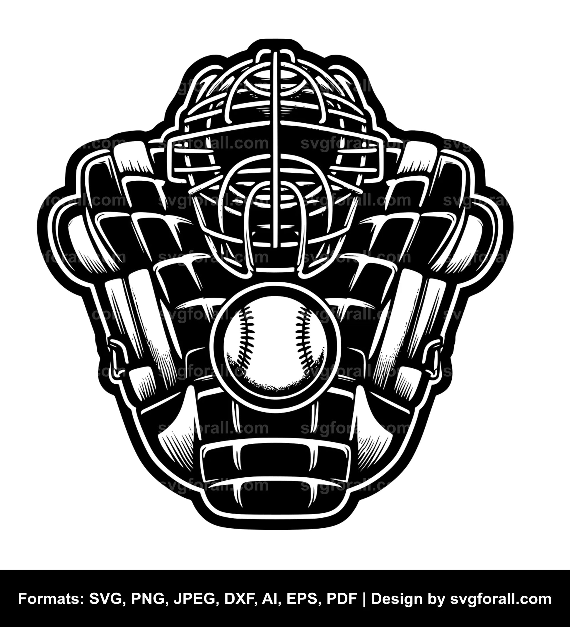 Baseball Catcher SVG File