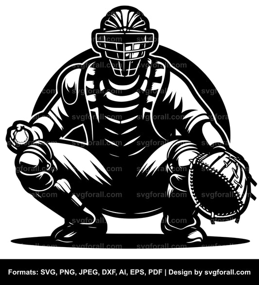 Baseball Catcher SVG PNG