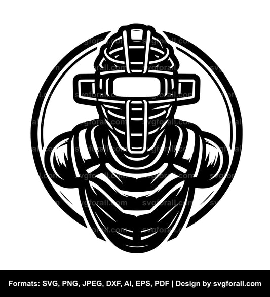 Baseball Catcher SVG Vector