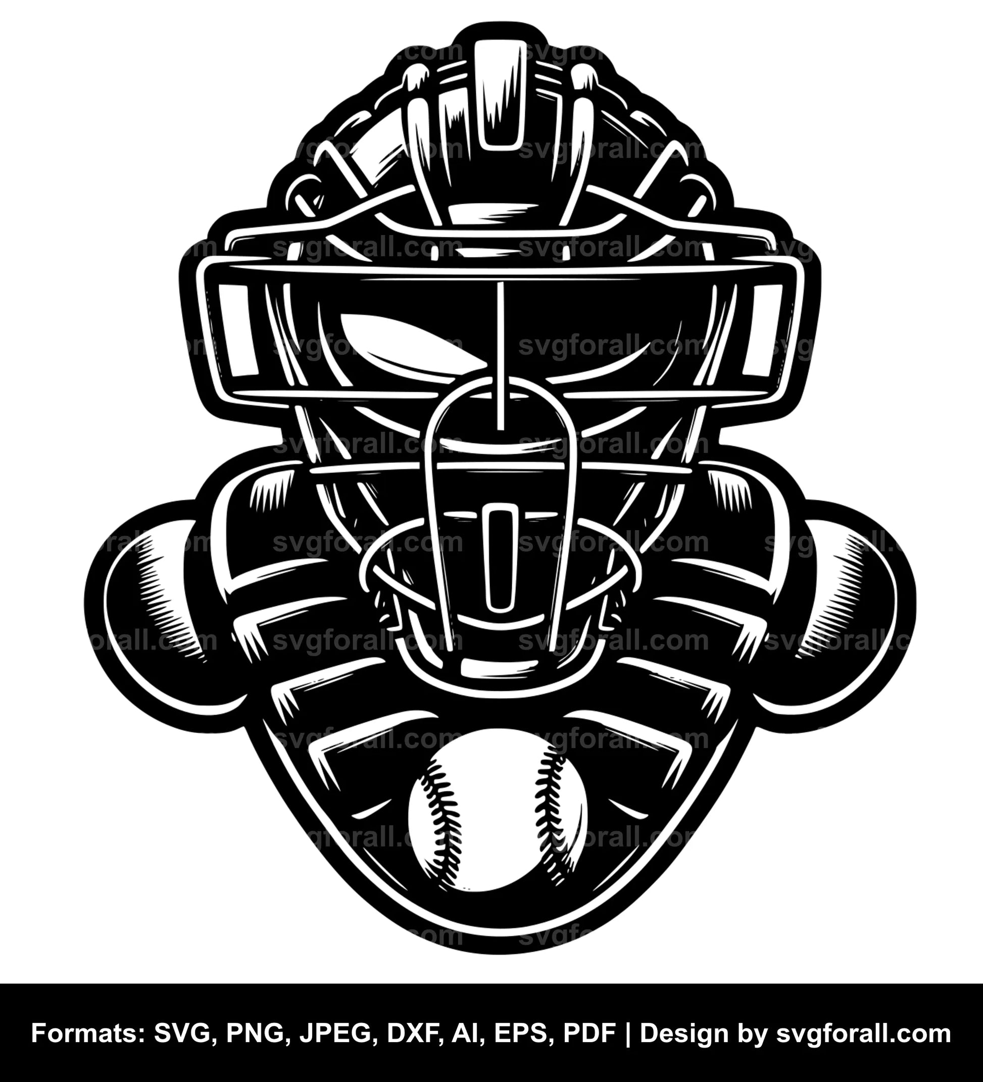 Baseball Catcher Vector SVG