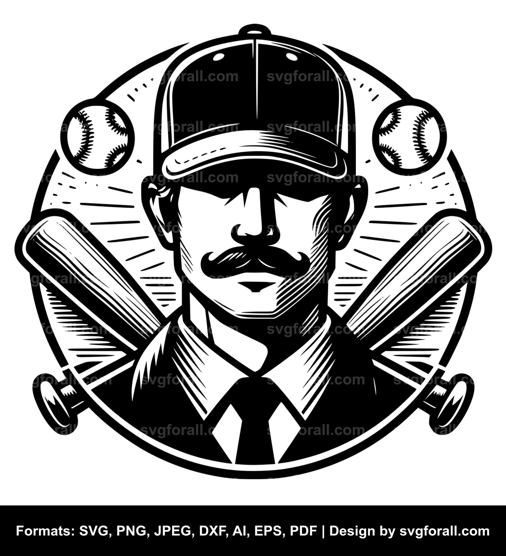 Baseball Coach SVG Clipart