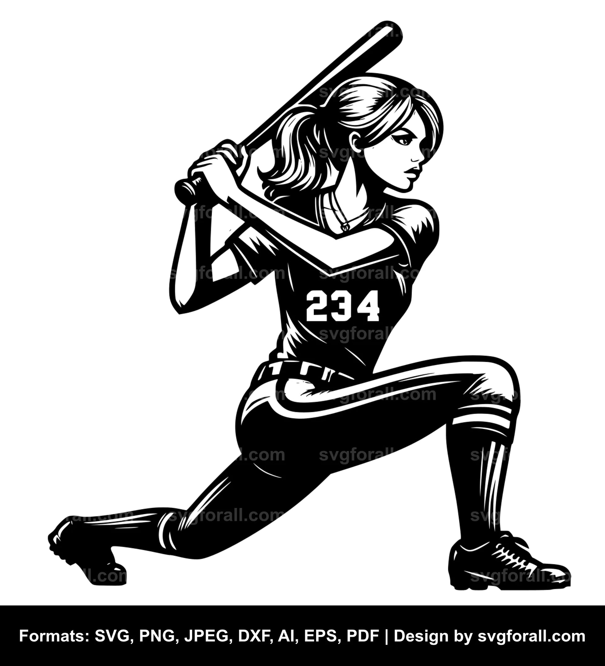 Baseball Girl Cricut SVG