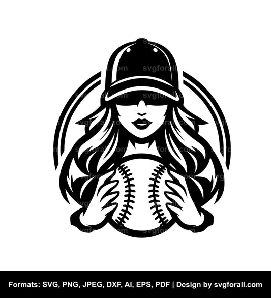 Baseball Girl SVG