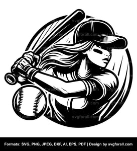 Baseball Girl SVG