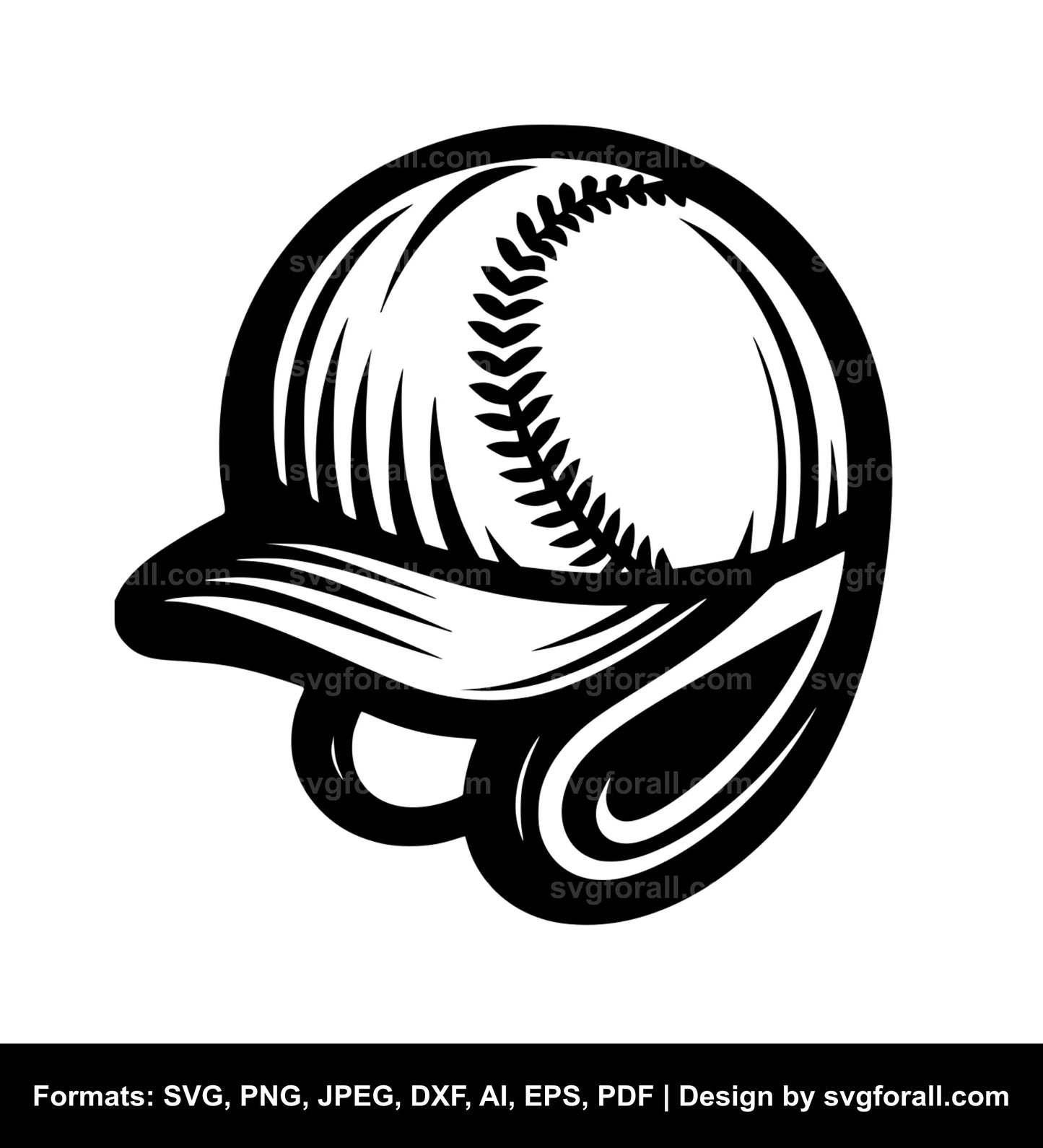 Baseball Helmet Black SVG