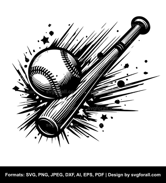 Baseball Hit Black SVG