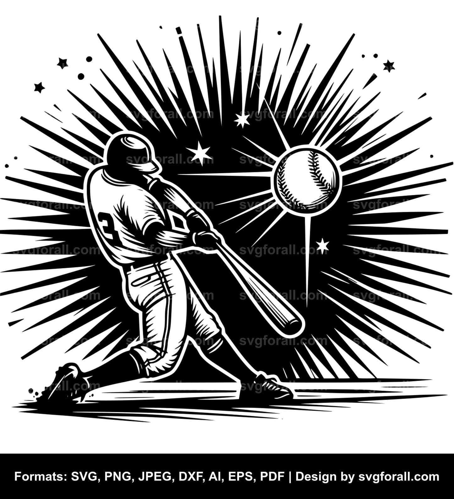 Baseball Hit Clipart SVG