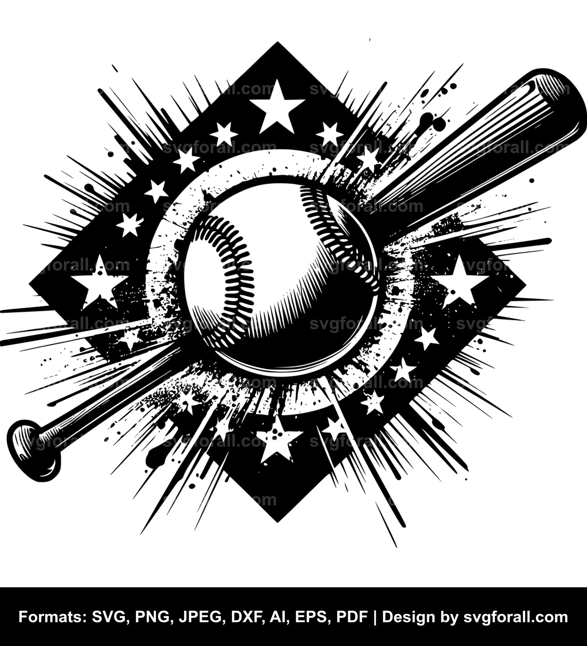 Baseball Hit SVG Clipart