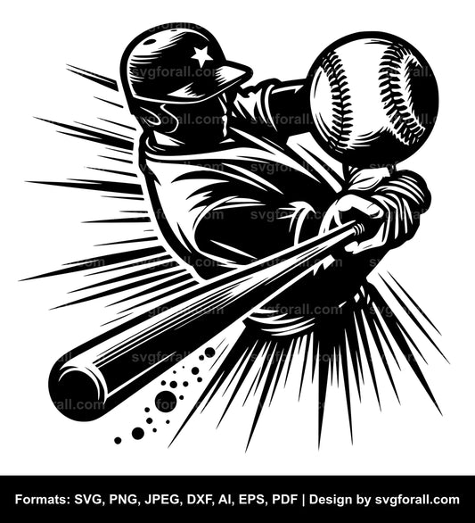 Baseball Hit SVG Design