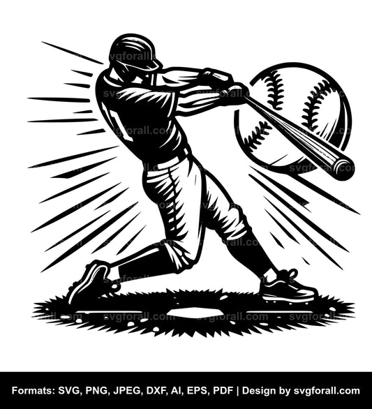 Baseball Hit SVG PNG