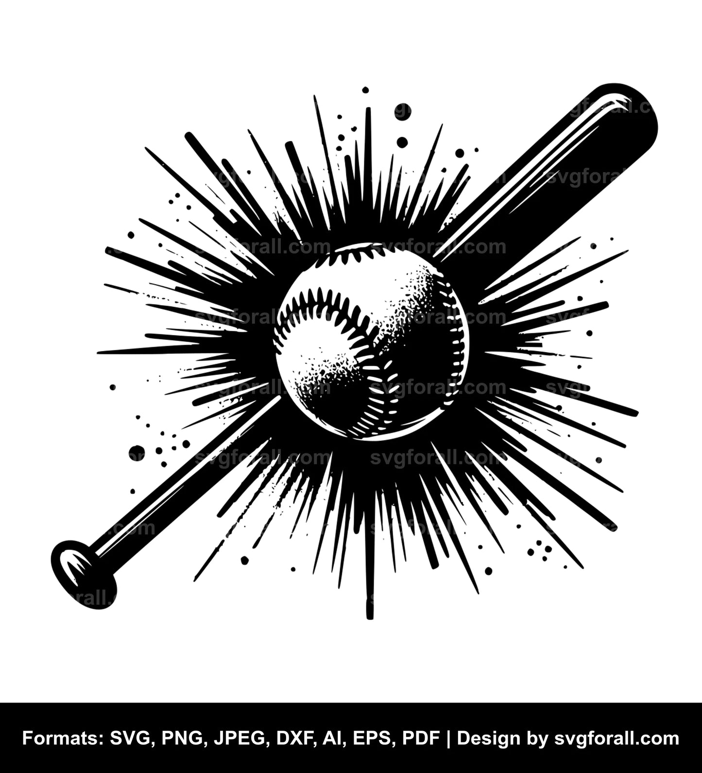 Baseball Hit SVG PNG Image