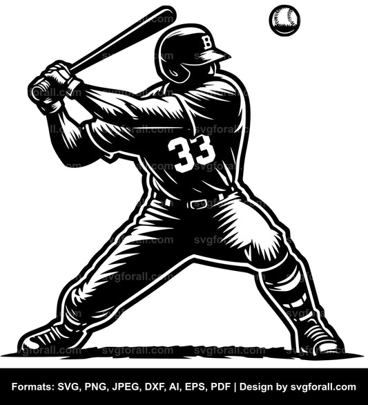 Baseball Hitter Black SVG