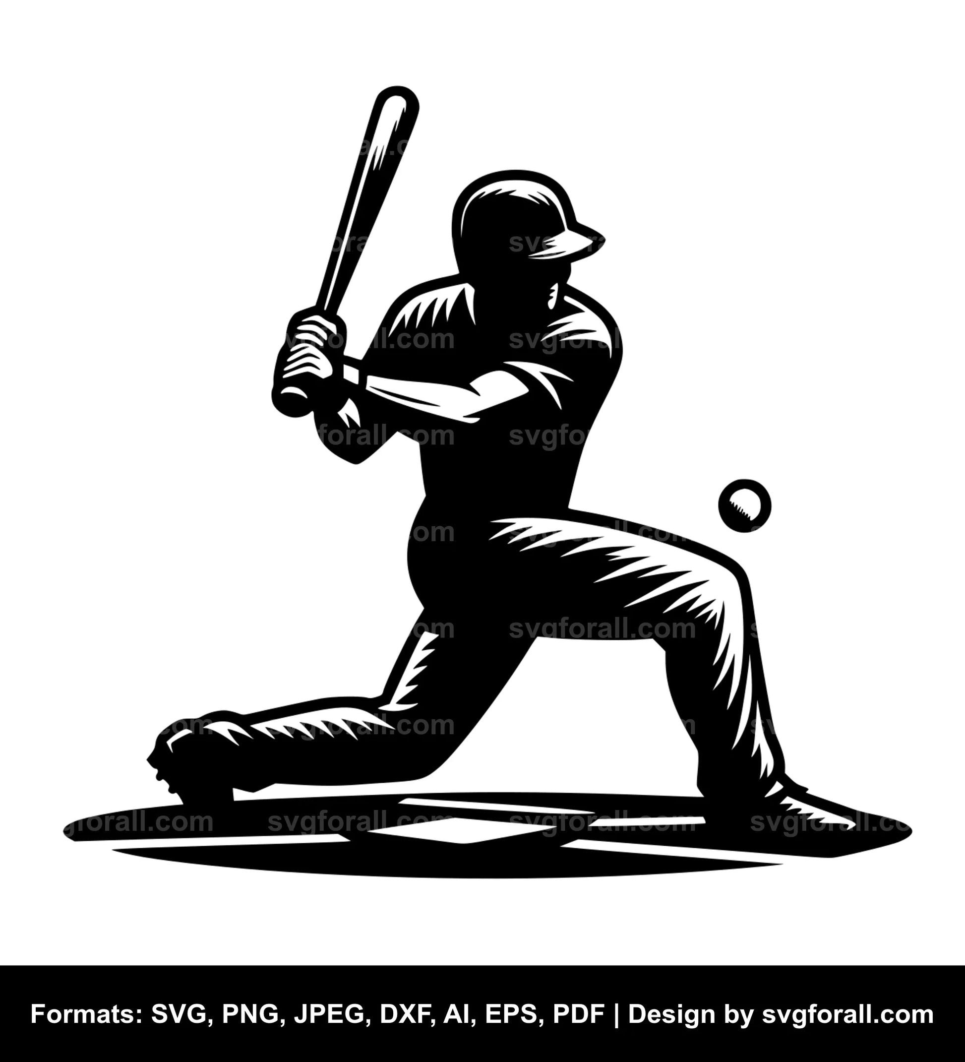 Baseball Hitter SVG PNG