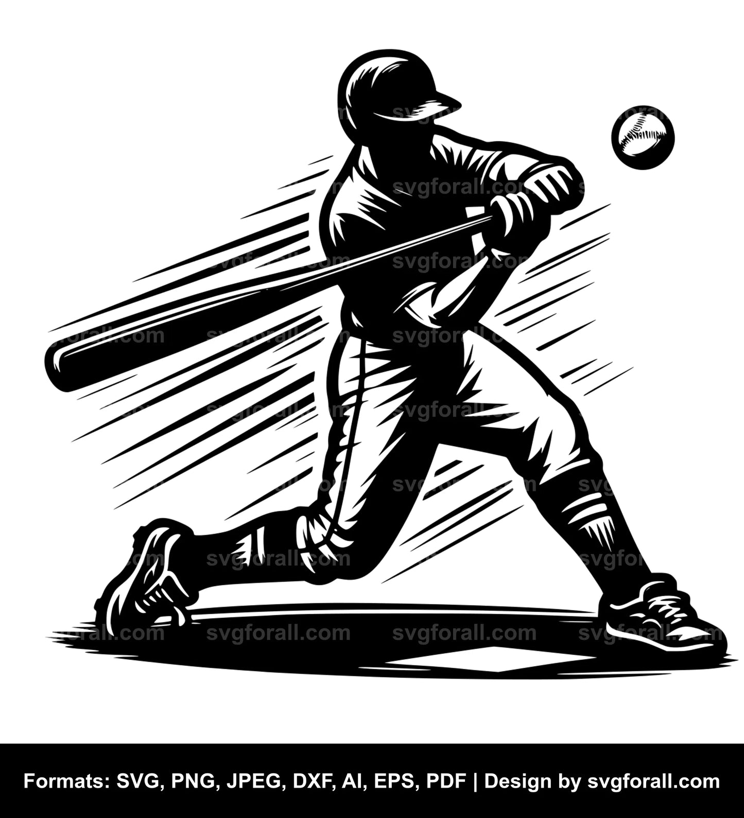 Baseball Hitter SVG Vector