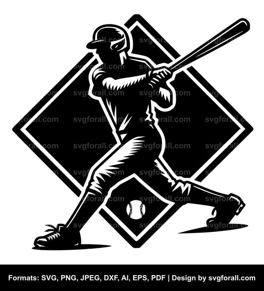 Baseball Hitter Vector SVG