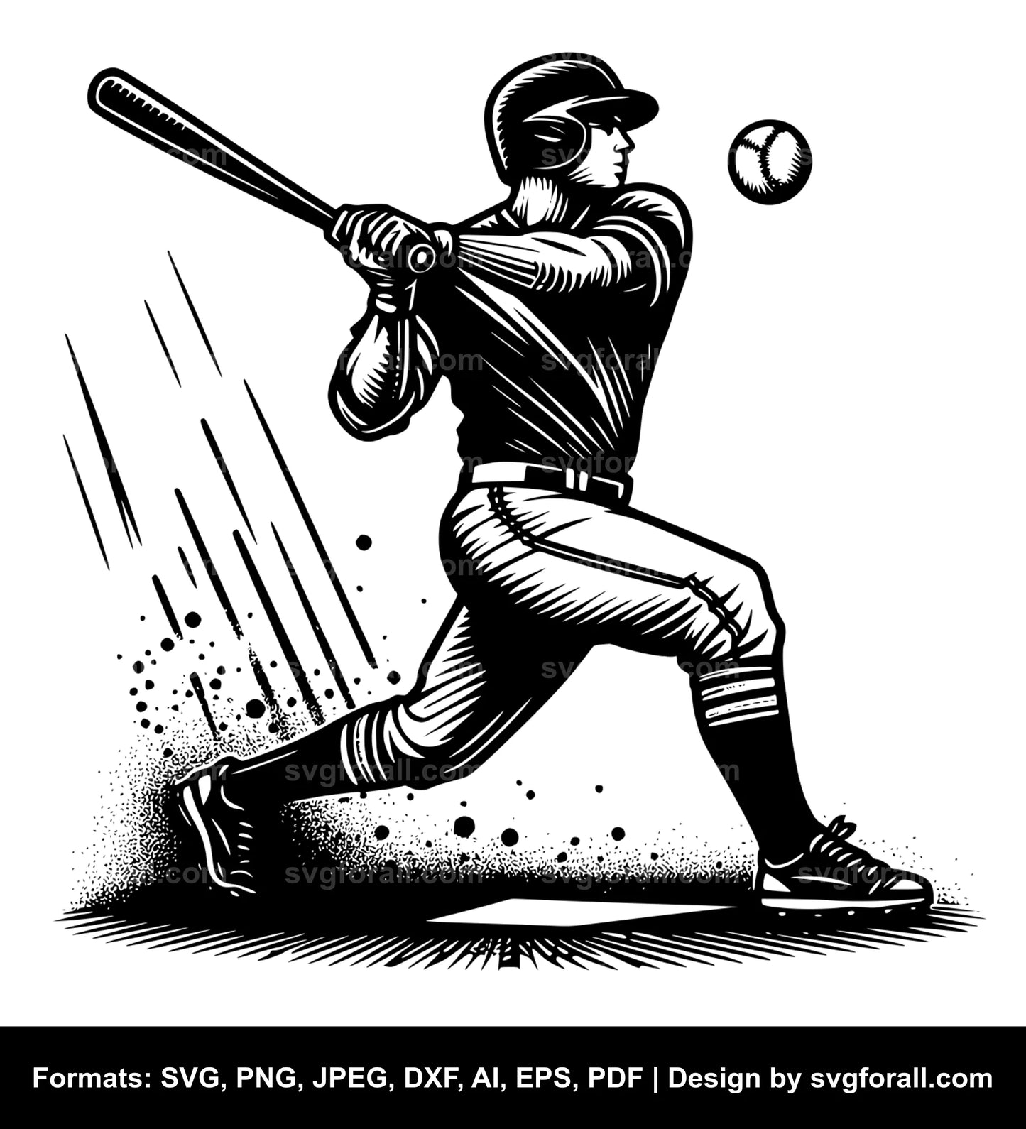 Baseball Player Batting SVG