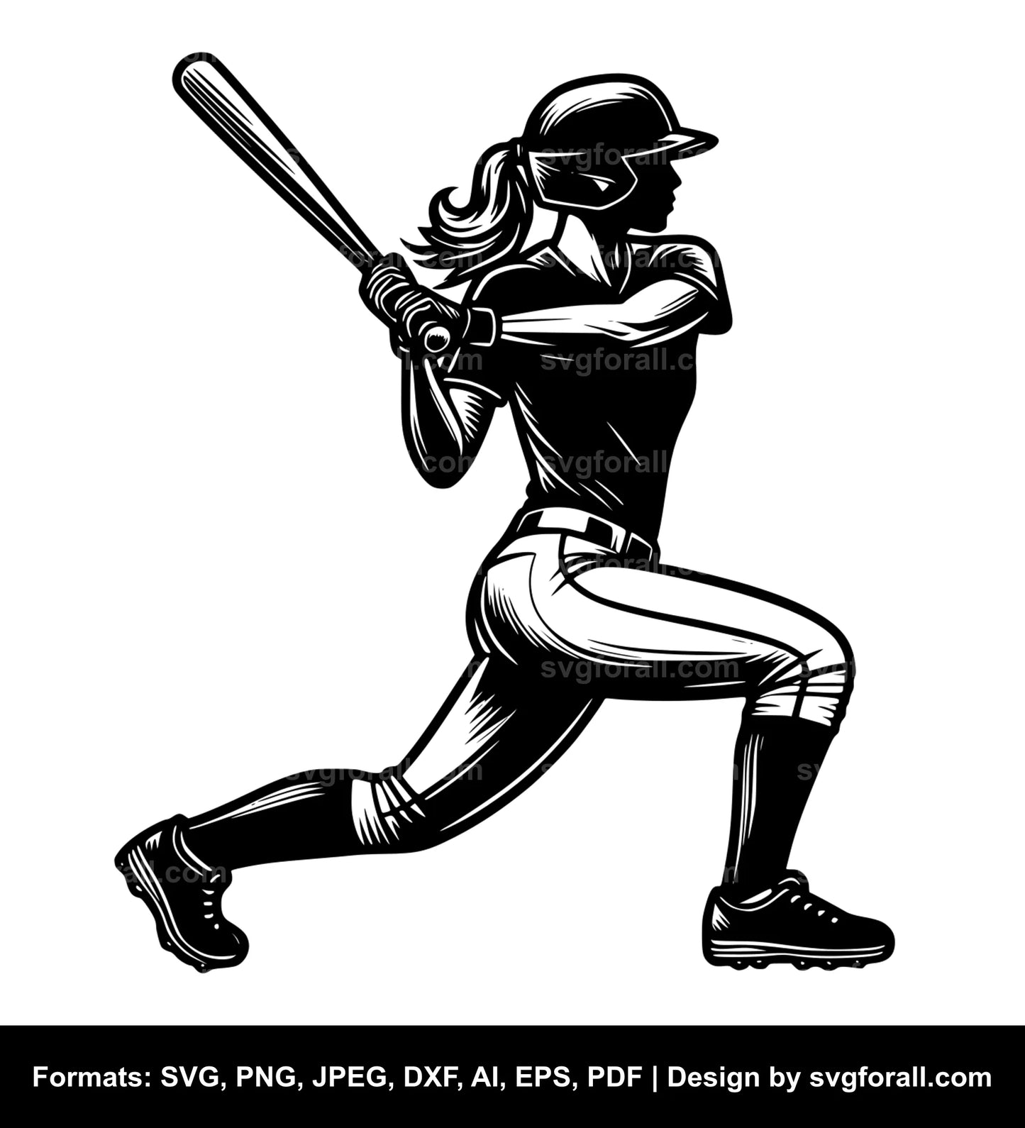 Baseball Player Batting SVG File