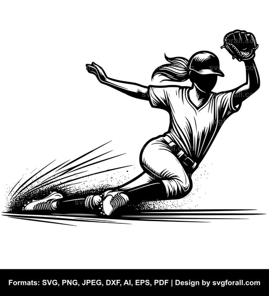 Baseball Player Sliding Vector SVG