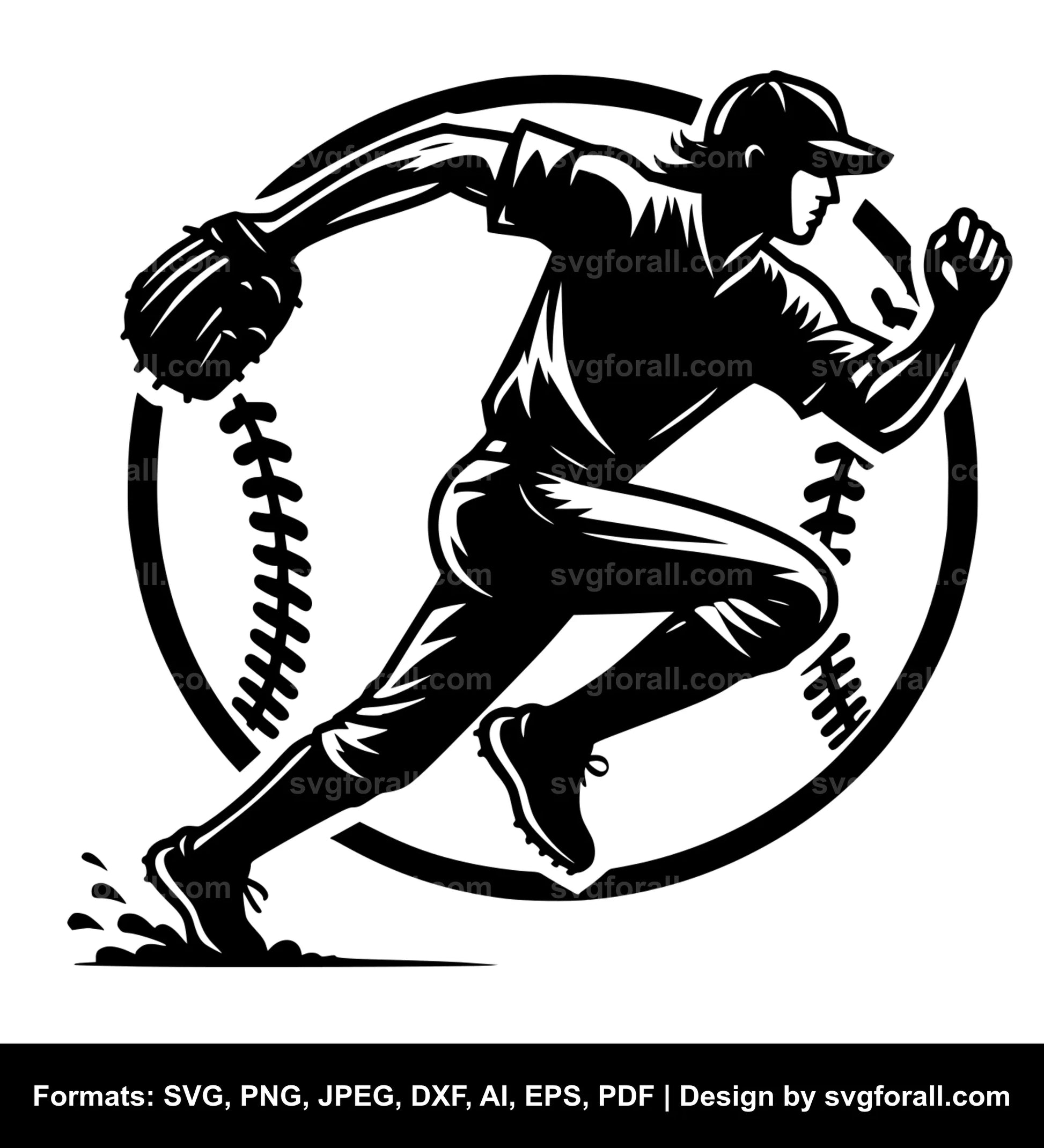 Baseball Runner Black SVG