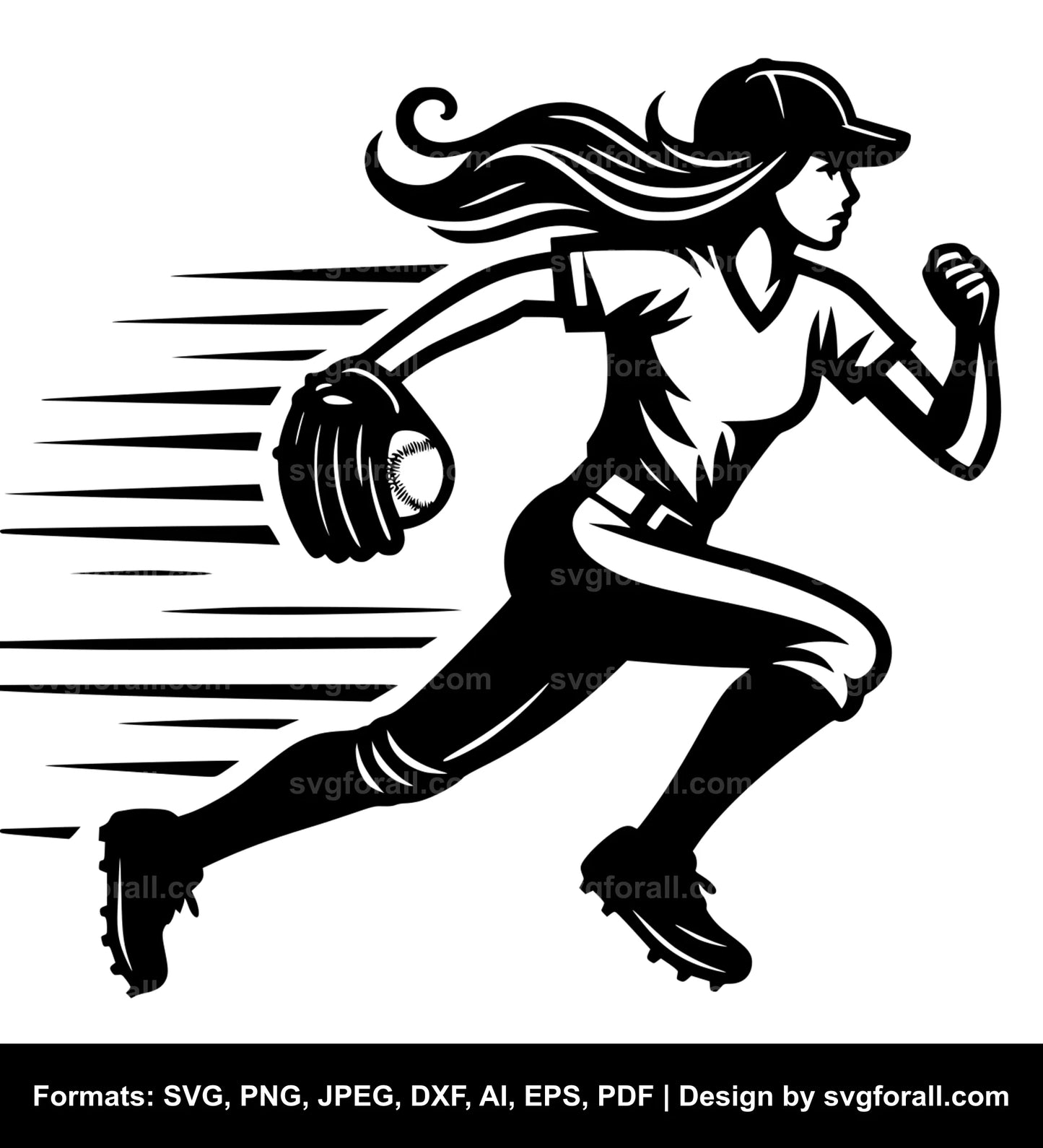 Baseball Runner Vector SVG