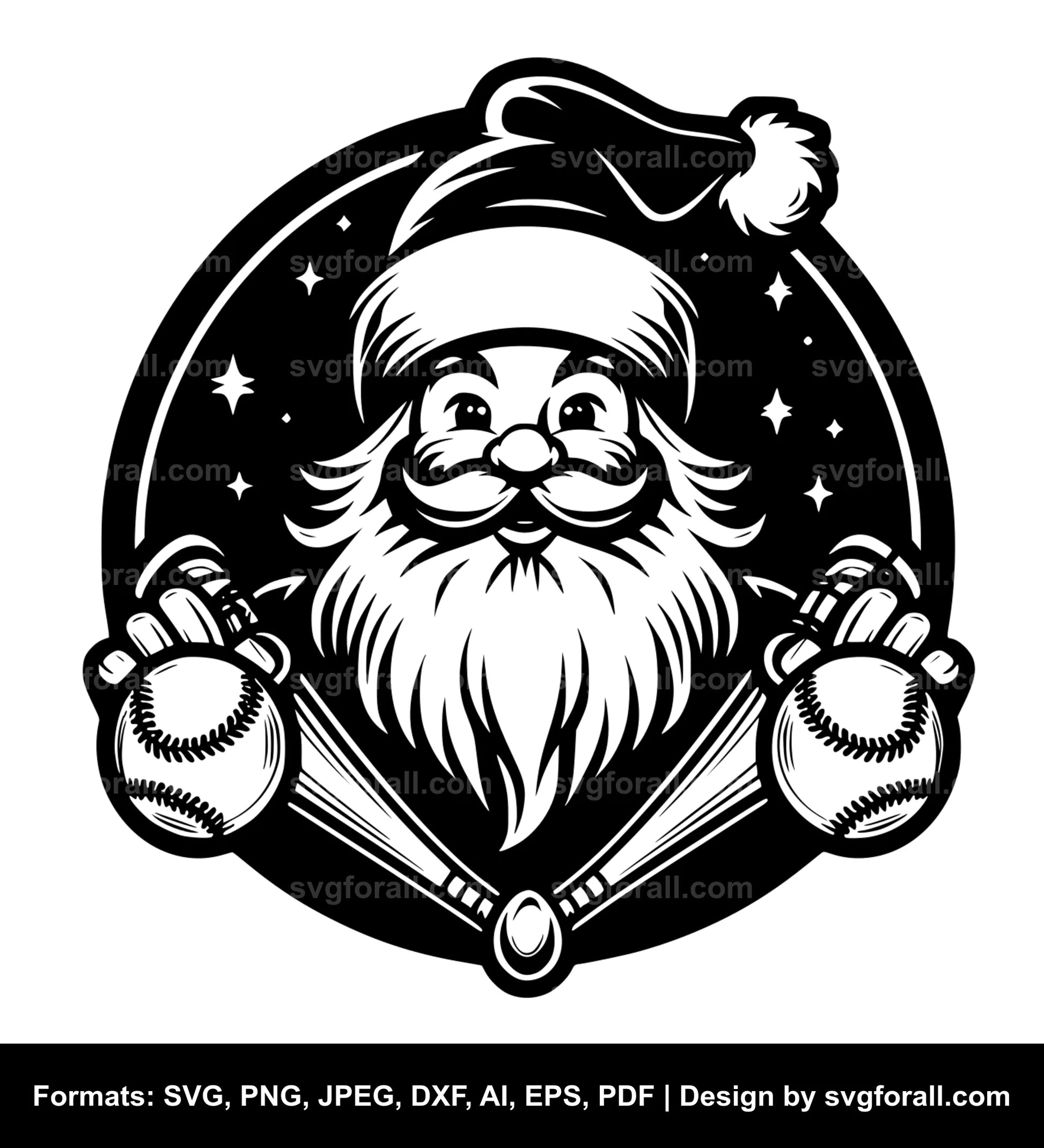 Baseball Santa SVG