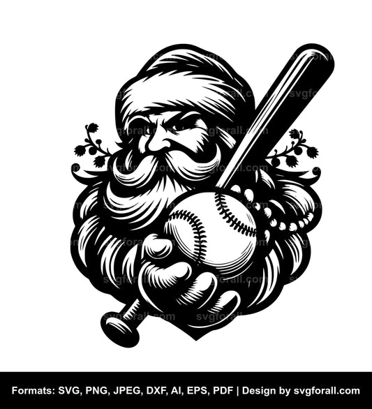 Baseball Santa SVG PNG