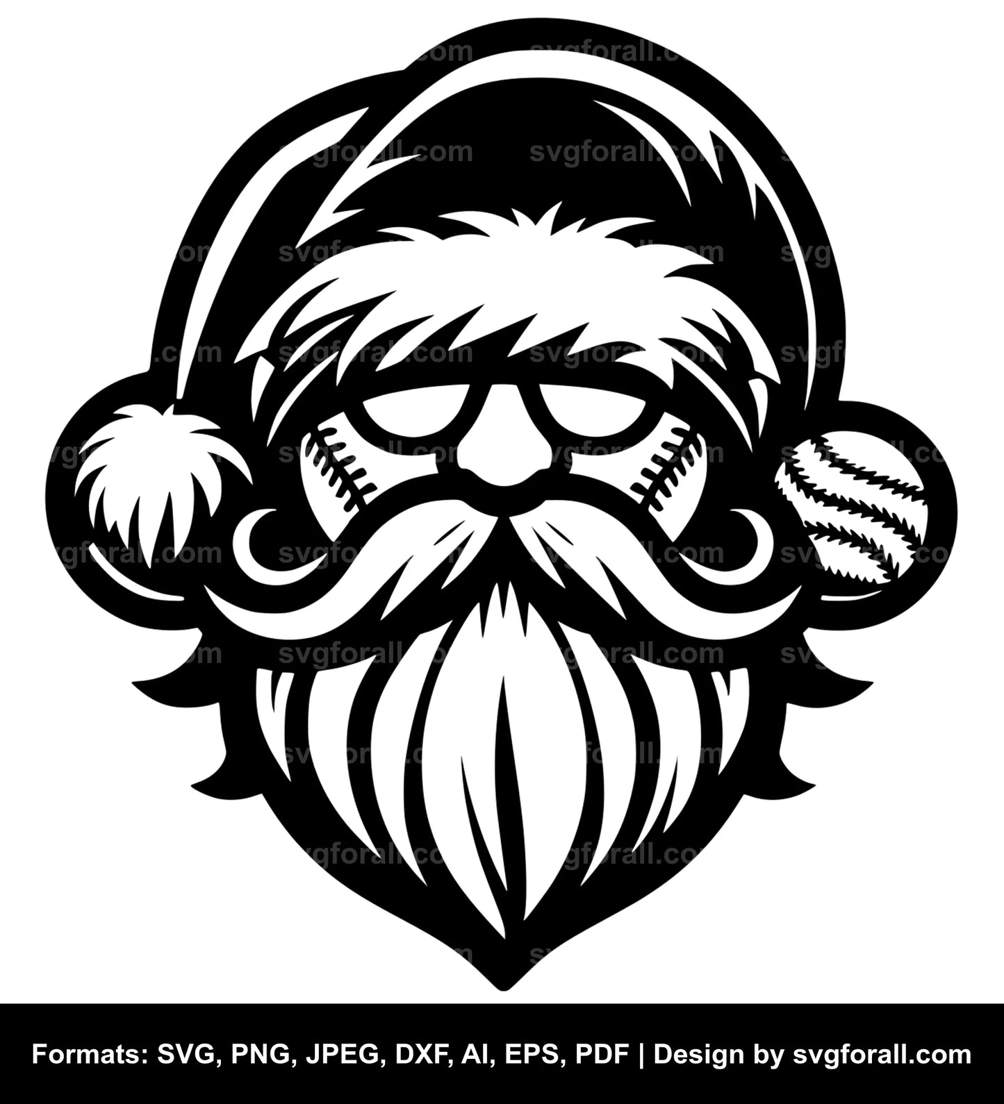 Baseball Santa SVG Vector