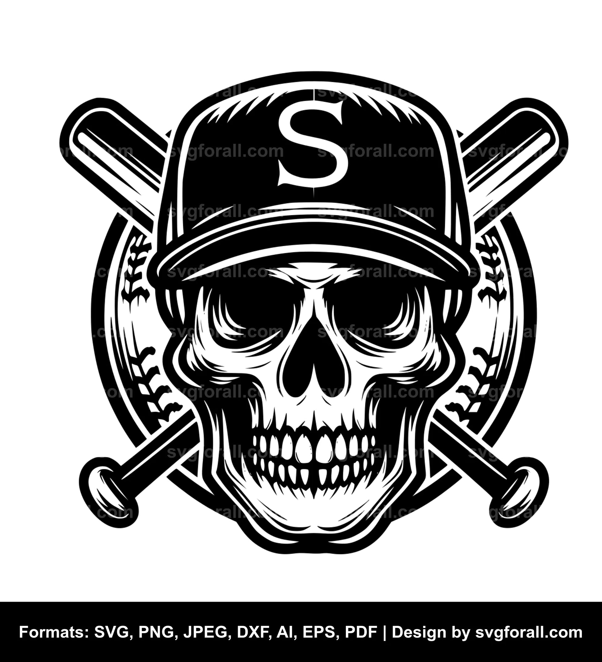 Baseball Skull Cricut SVG